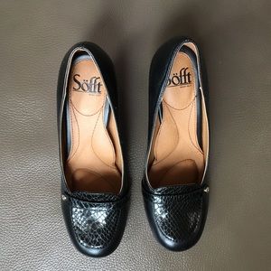 Soft Black Leather Pumps Heels